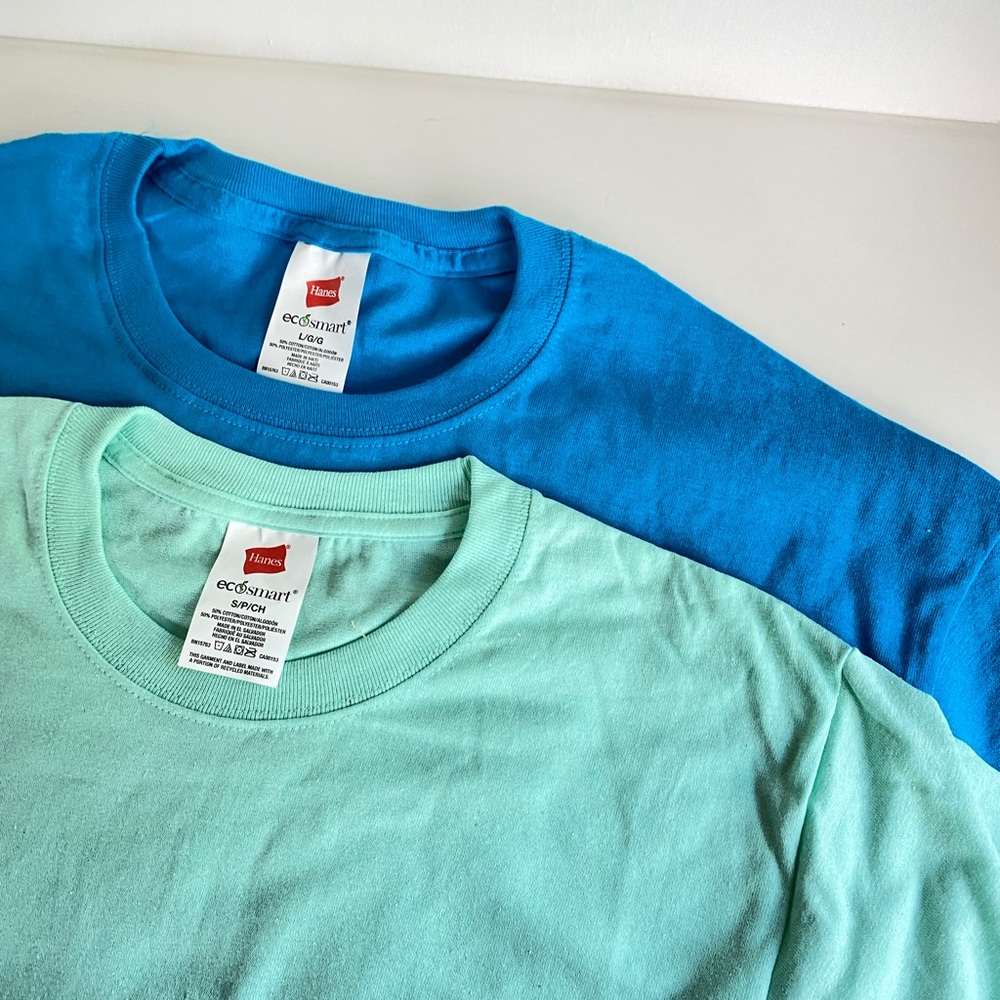 BLUE Hanes Eco smart t shirt unisex